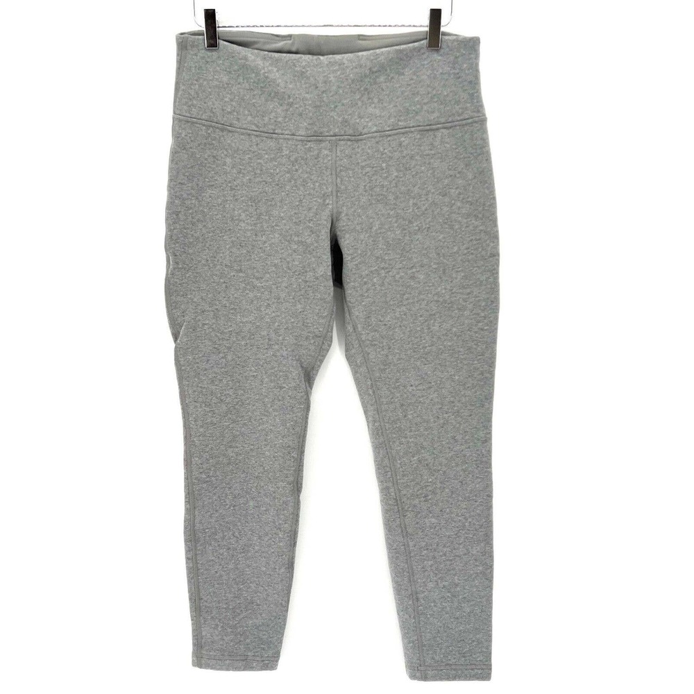lululemon fleece lined Gray Leggings 12 winter W5COKS